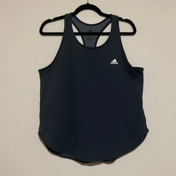 Adidas Aeroready Dark Gray Athletic Top Size L - Picture 1 of 6